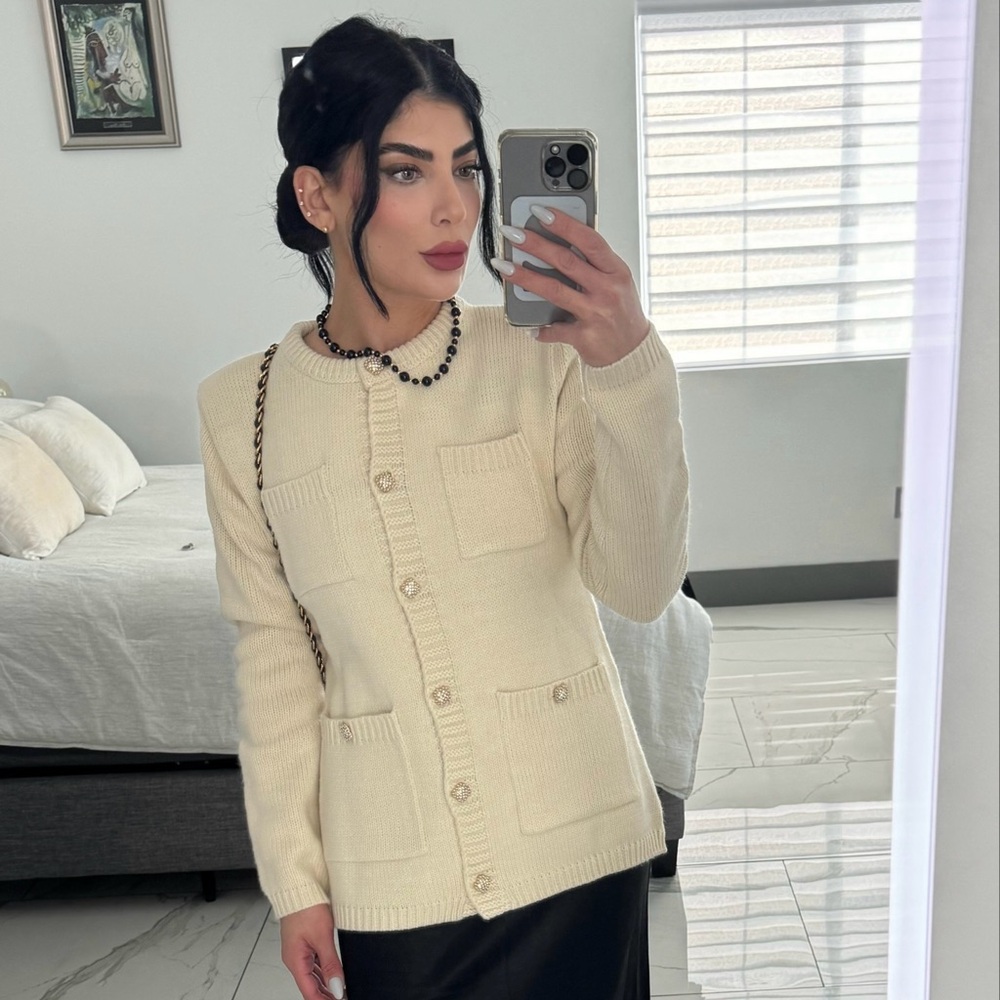 Zara nude cardigan size large worn once